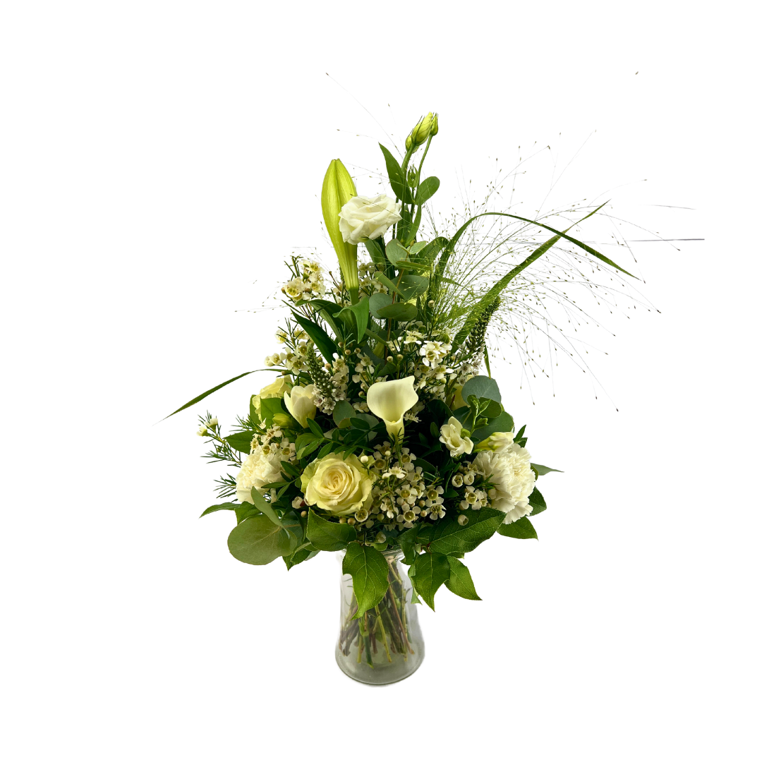 Eksklusiv Hvid Pyramidebuket