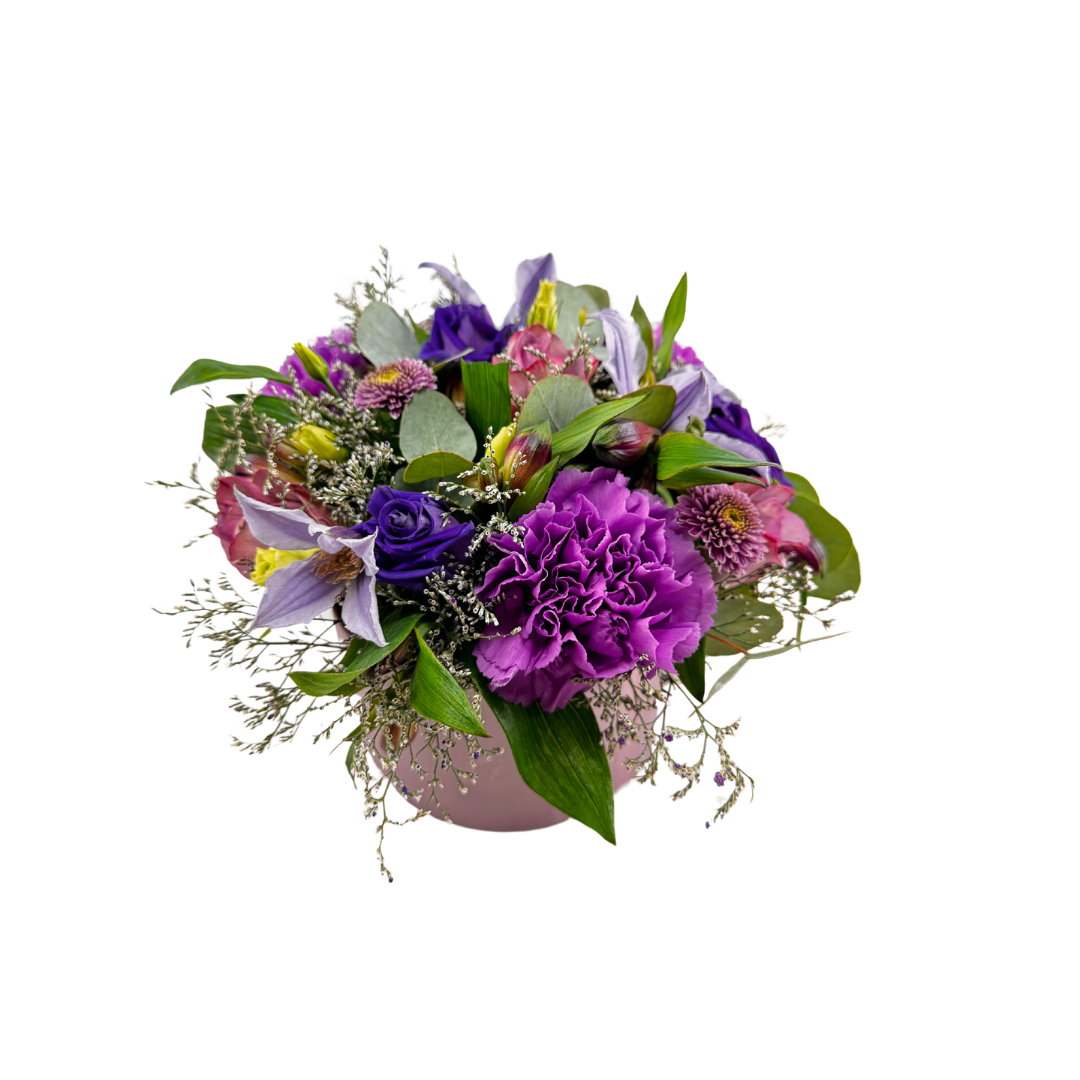 Nydelig blomsteræske-lilla nuancer