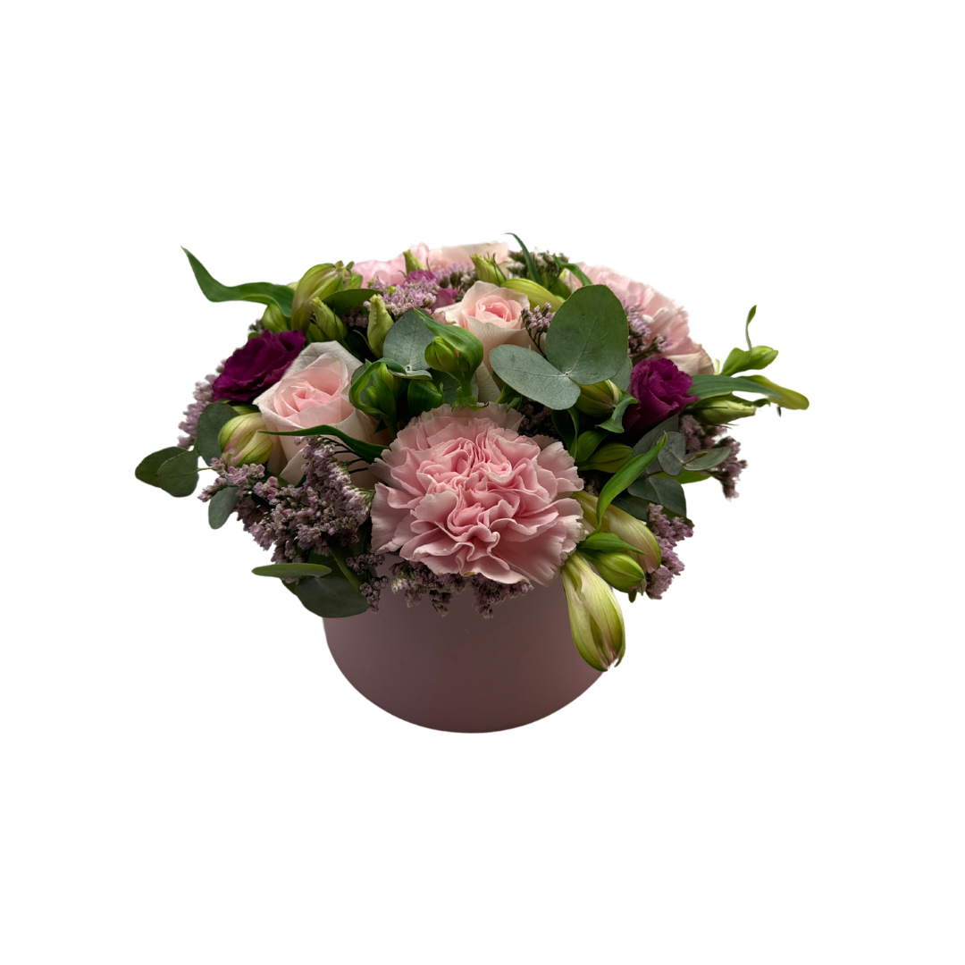 Nydelig blomsteræske -lyserøde nuancer