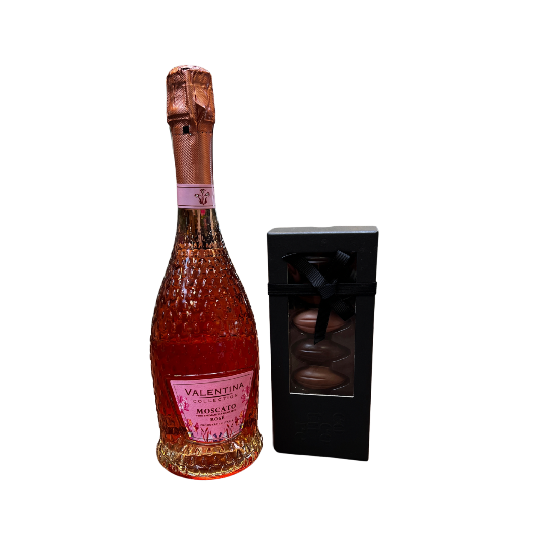 Boiso Moscato Rosé med chokolade